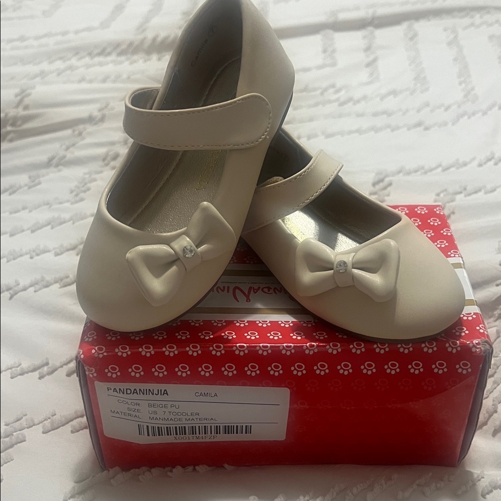 Camila Coelho Beige Kids Dress Shoes